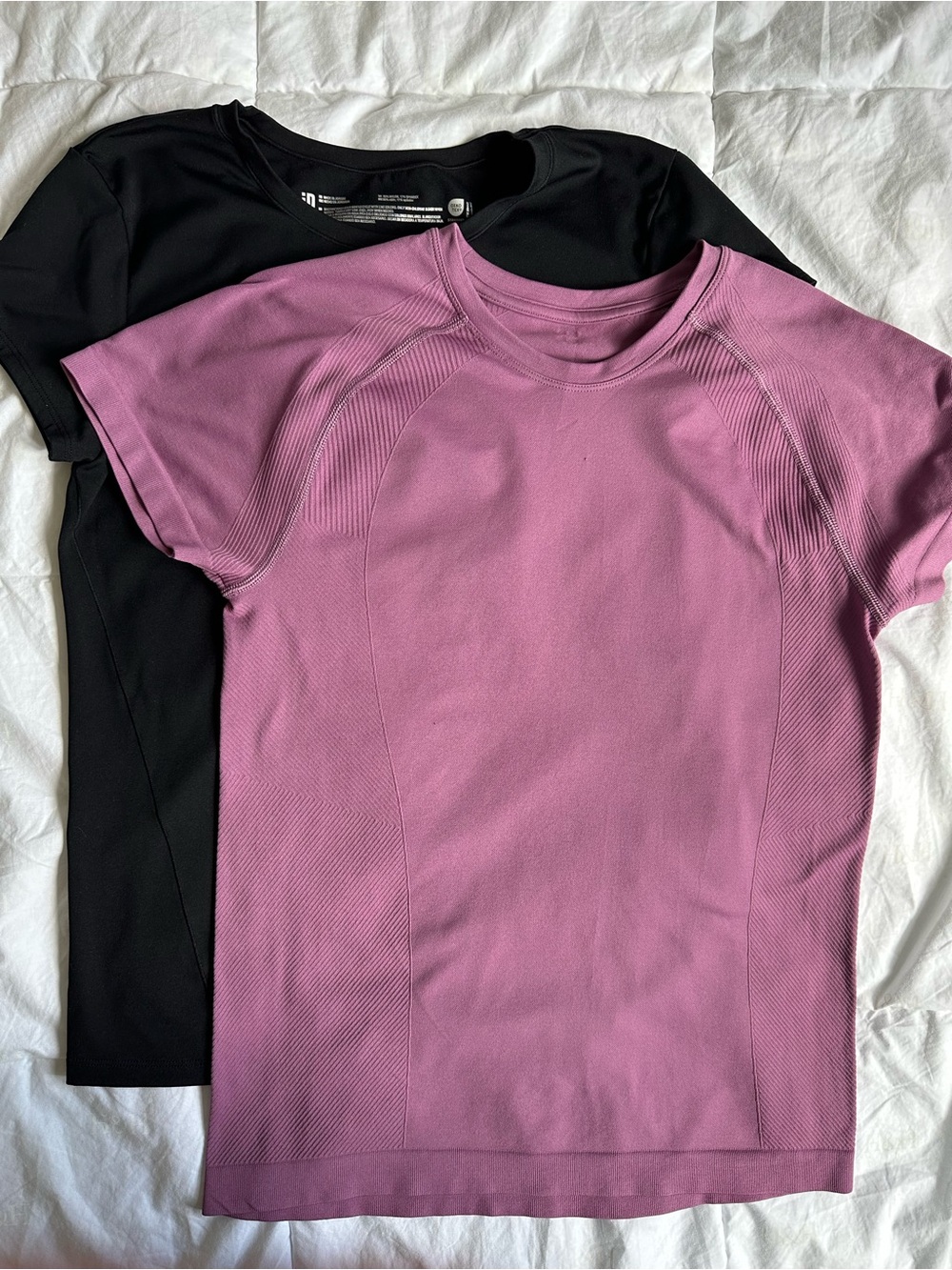 Black and Mauve Seamless Athletic Tees - 2 for 1